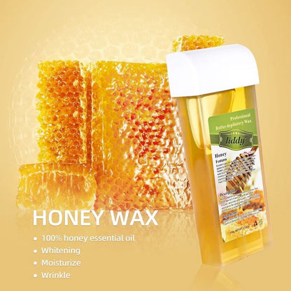 Roll on Wax Kit - Soft Wax for Hair Removal at Home - Fruity Depilatory Wax Warmer + Wax Cartridge + Wax Strips Sets